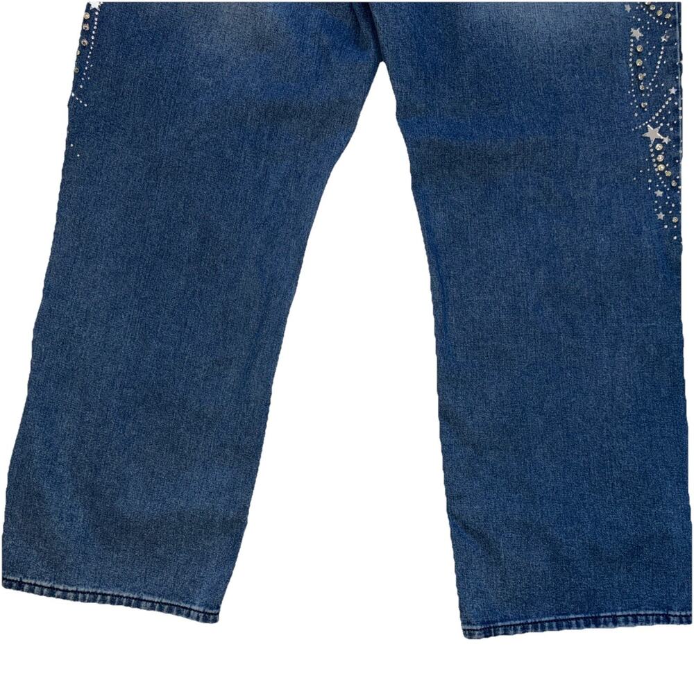 Fashion Nova StarStruck Embellished Straight Leg Jeans Size 22 - Picture 16 of 16